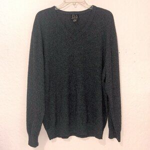 Jos A Bank Sweater Mens XL Gray Cashmere  Travelers Collection Lightweight‎ Knit